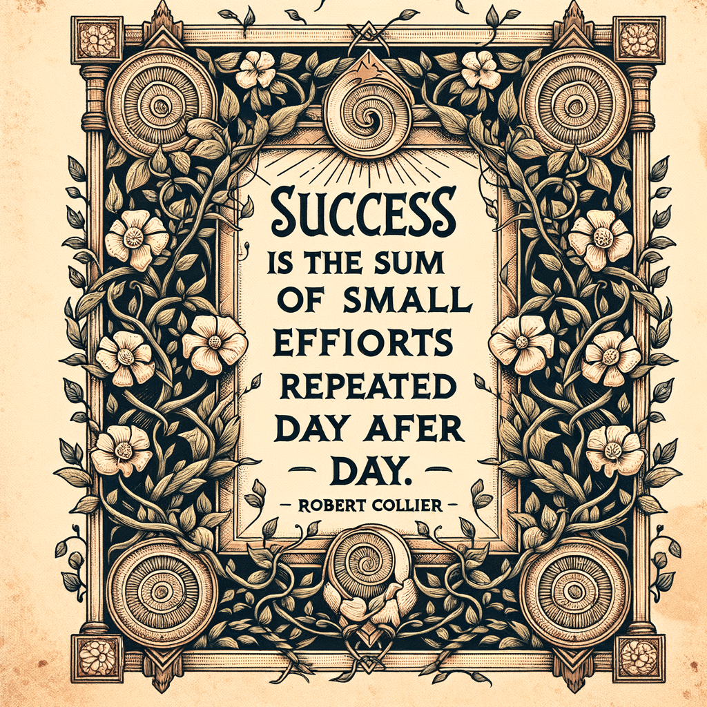 El éxito es la suma de pequeños esfuerzos repetidos día tras día. - Robert Collier