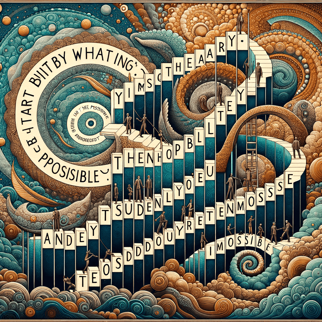 Empieza por hacer lo necesario; luego haz lo posible; y de repente estarás haciendo lo imposible. — Francisco de Asís