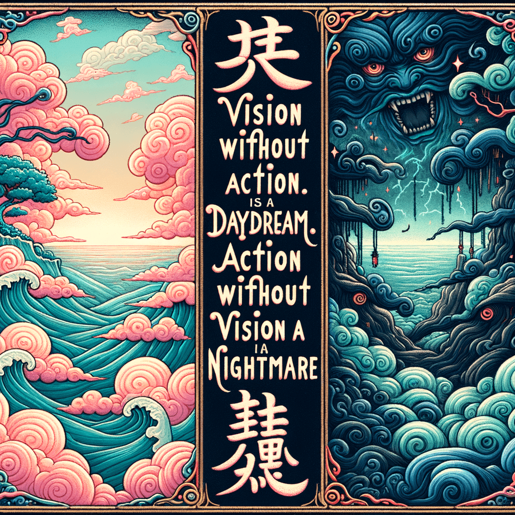 La visión sin acción es un sueño despierto. La acción sin visión es una pesadilla. — Proverbio japonés