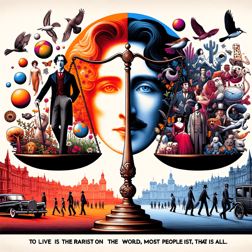 Vivir es lo más raro del mundo. La mayoría de la gente existe, eso es todo. - Oscar Wilde