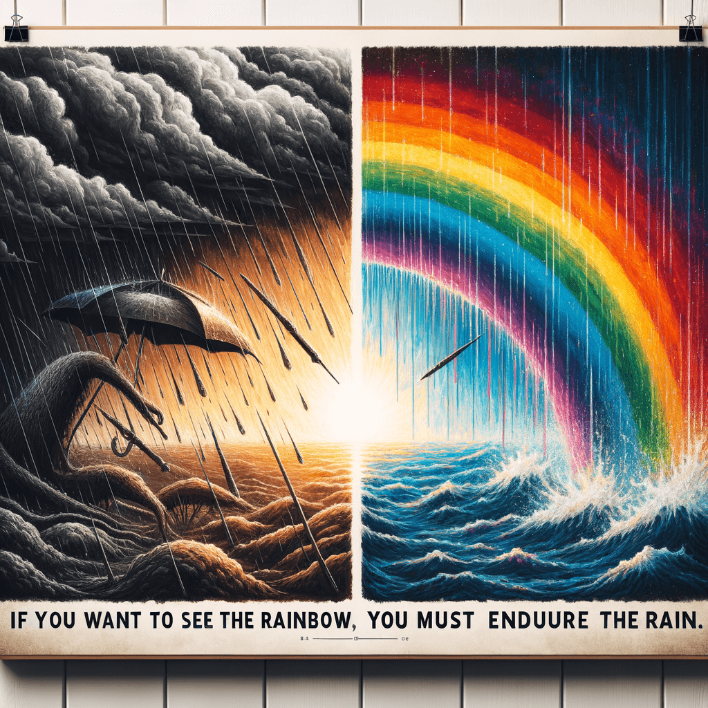 Si quieres ver el arco iris, tienes que aguantar la lluvia.