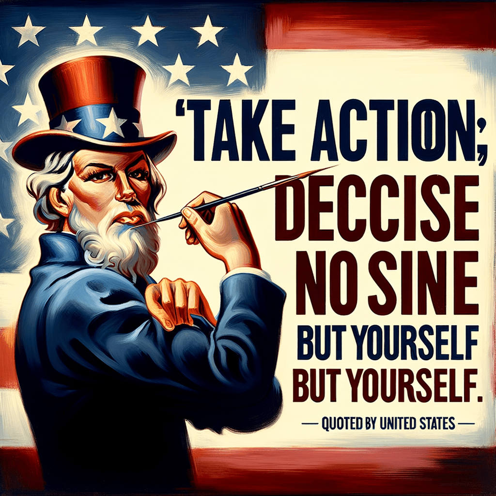 Toma acción; no engañes a nadie más que a ti mismo. — Donald Trump, Estados Unidos.