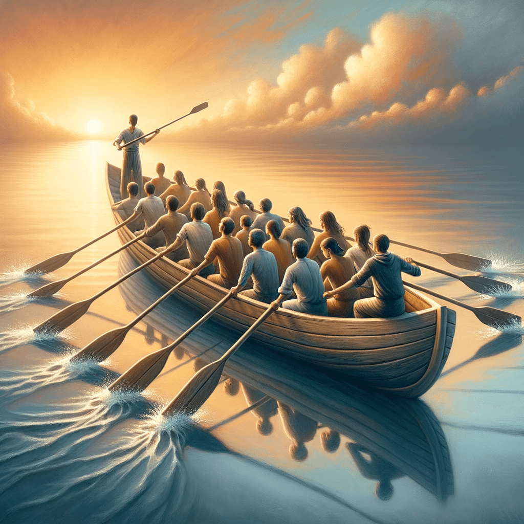 Un barco no avanza si cada uno rema por su propio camino. — Proverbio Swahili