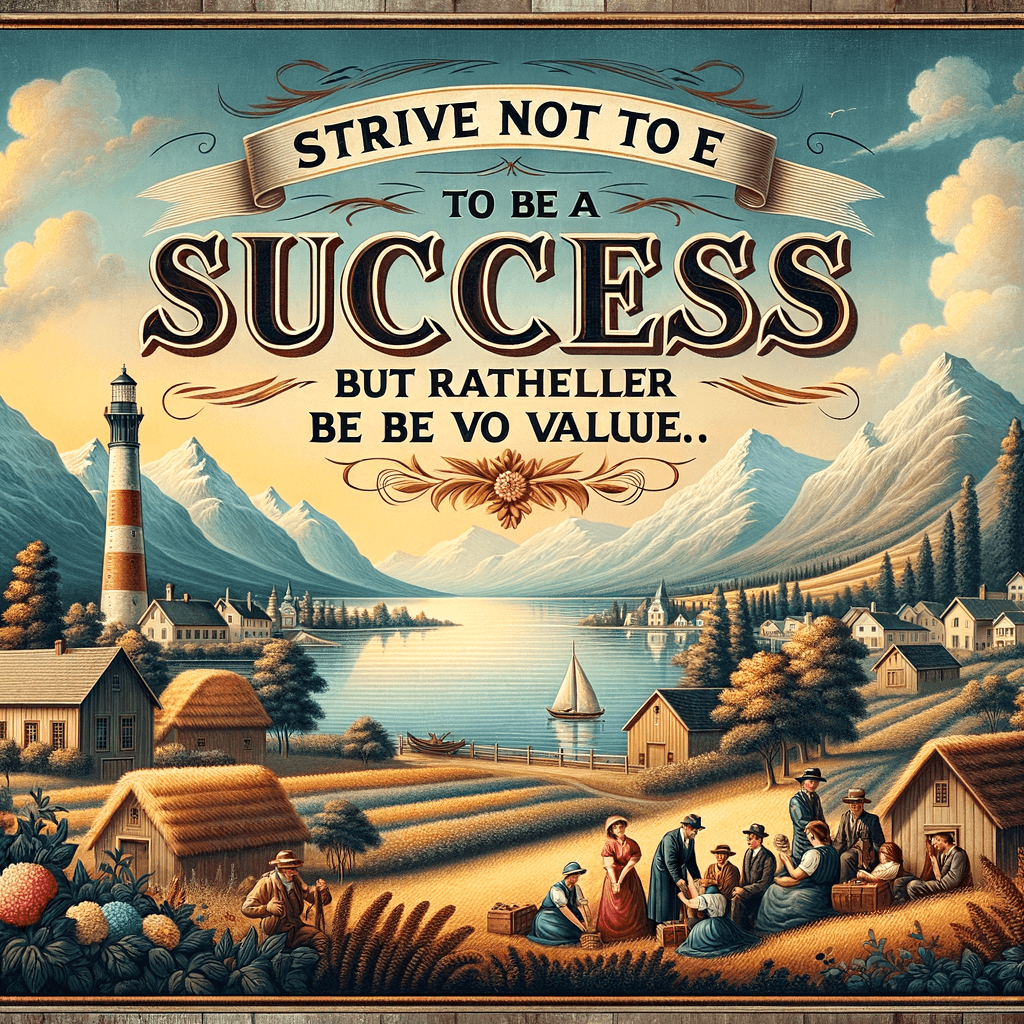 No te esfuerces por ser un éxito, sino más bien por ser valioso. – Albert Einstein