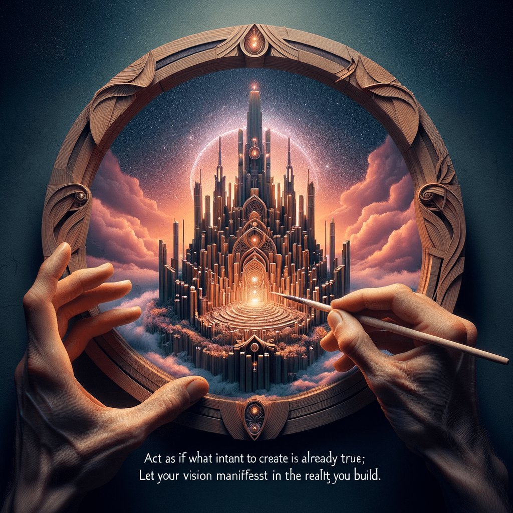 Actúa como si lo que pretendes crear ya fuera una realidad; deja que tu visión se manifeste en la realidad que construyes. — Desconocido.