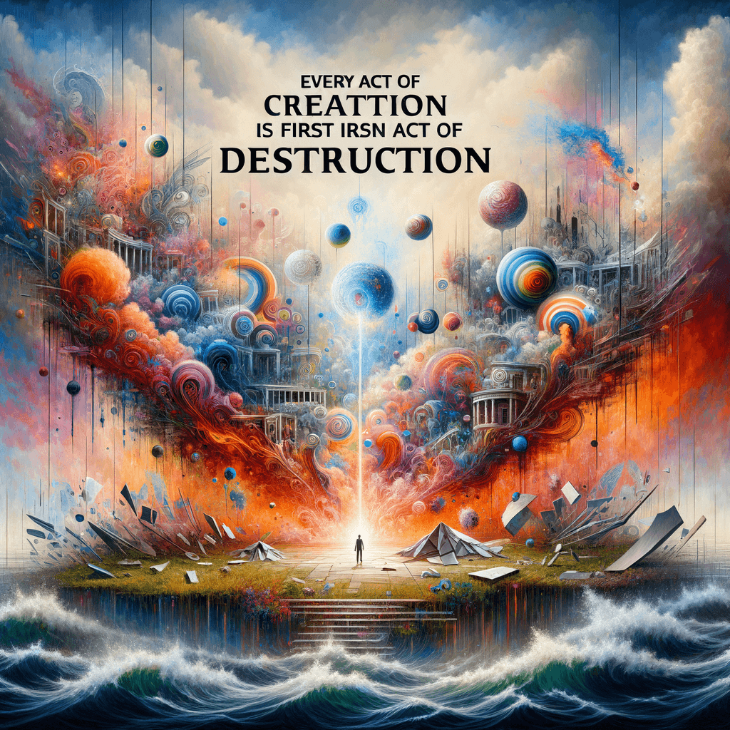 Todo acto de creación es primero un acto de destrucción. — Pablo Picasso