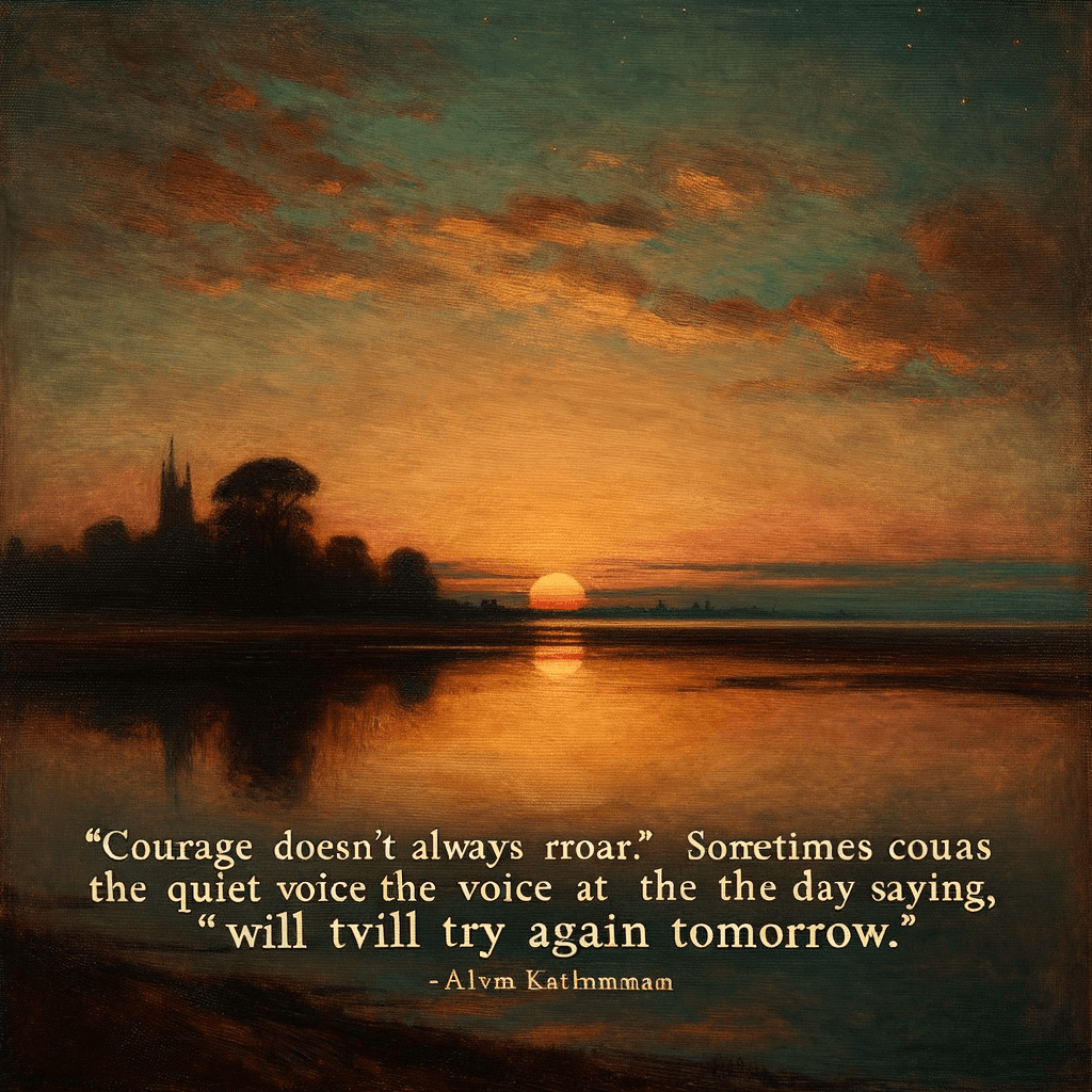 El coraje no siempre ruge, a veces es la voz baja al final del día que dice: 'Mañana lo volveré a intentar.'