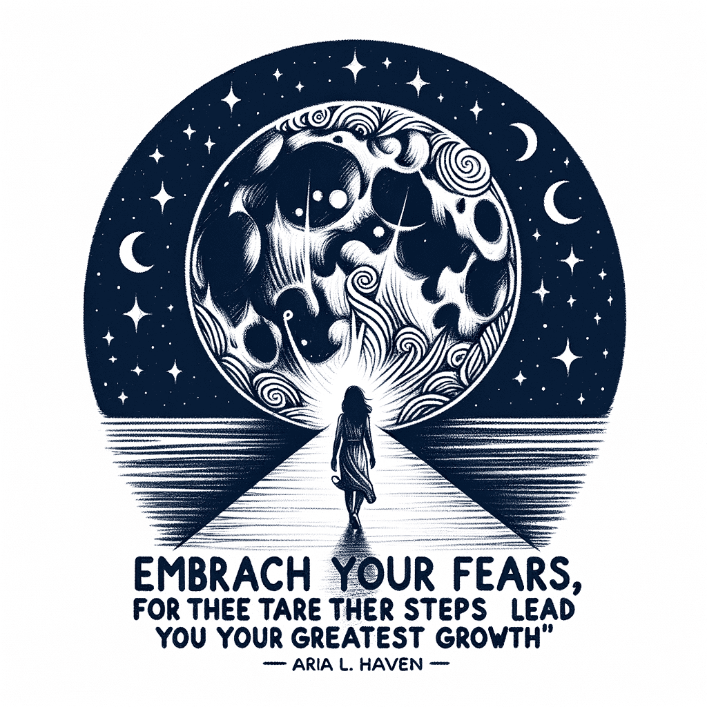 Abarca tus miedos, porque son los pasos que te llevan a tu mayor crecimiento. — Aria L. Haven