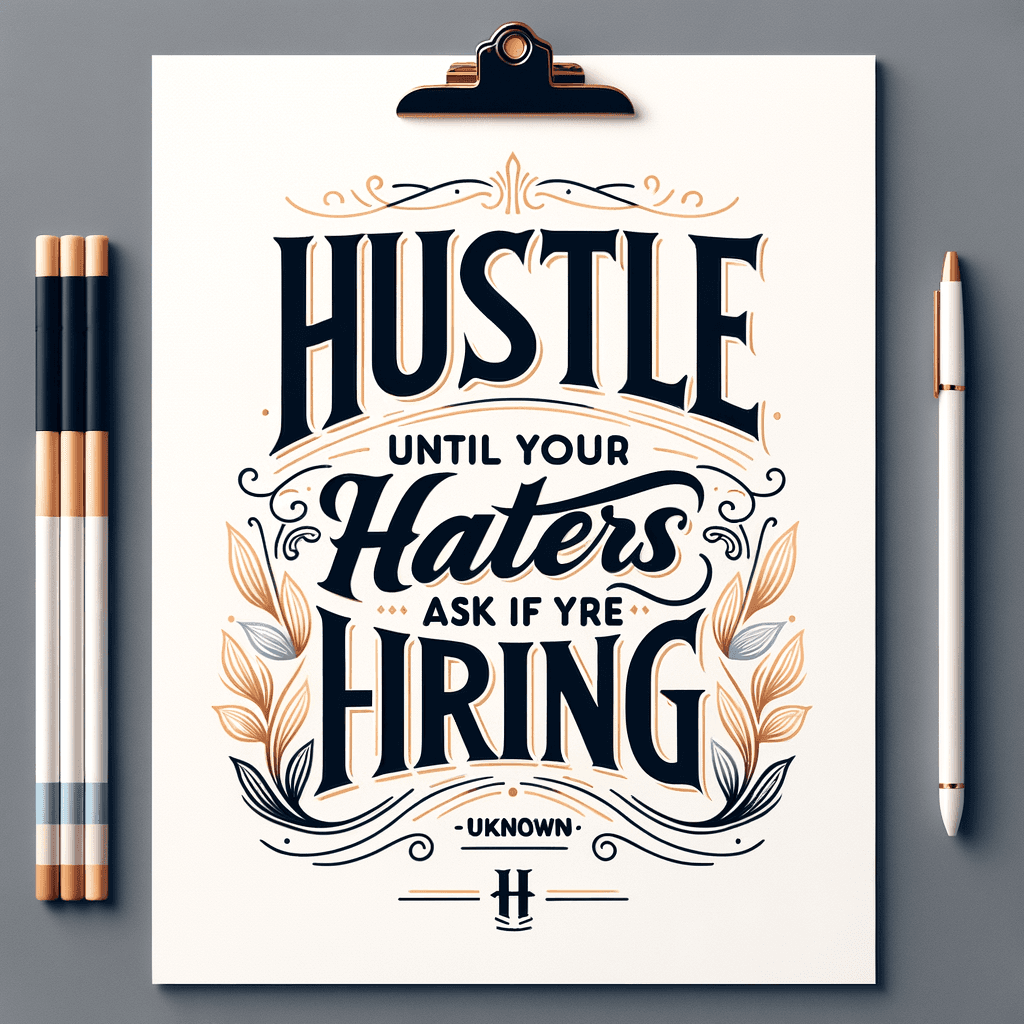 Hustle until your haters ask if you’re hiring. — Unknown