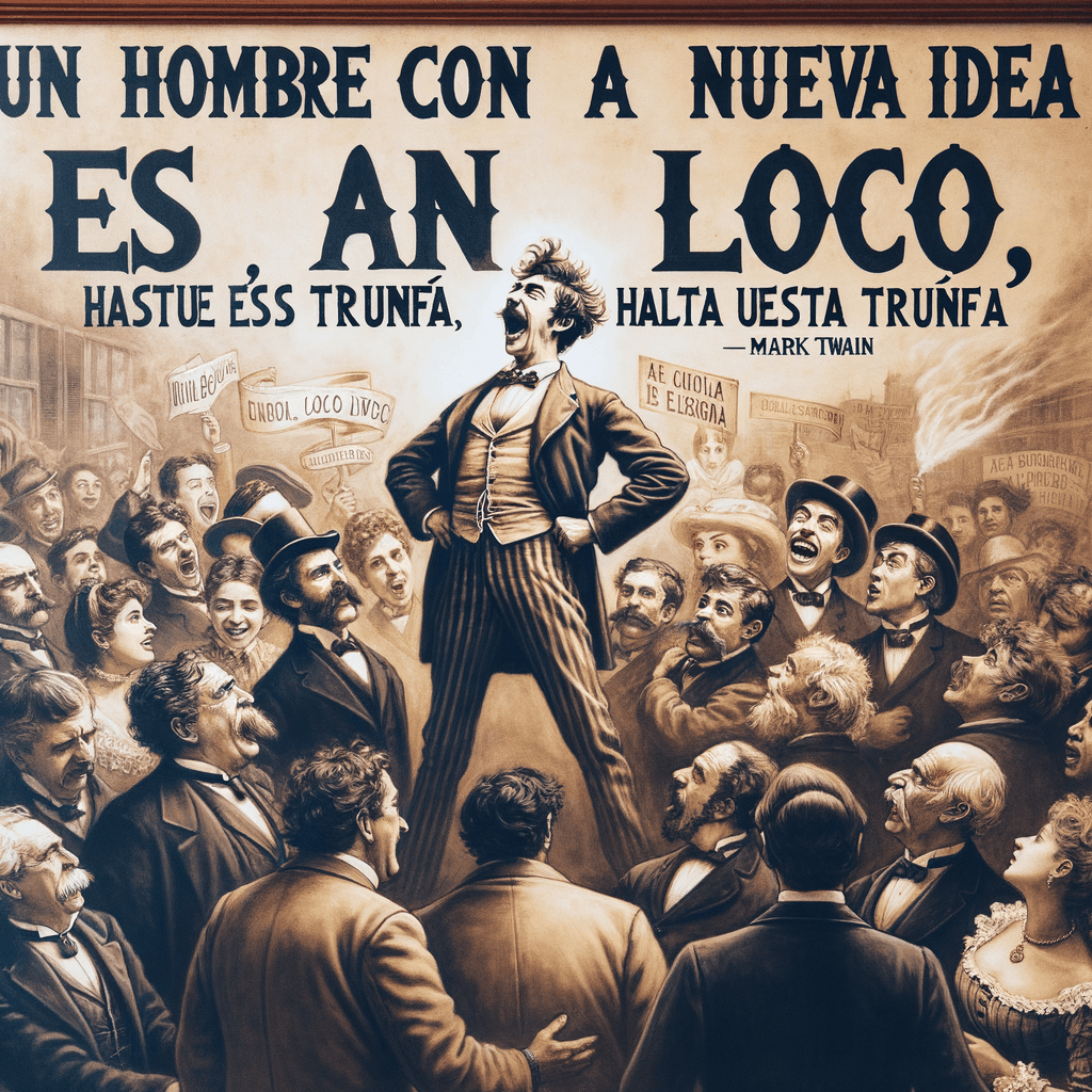 Un hombre con una nueva idea es un loco, hasta que ésta triunfa. - Mark Twain