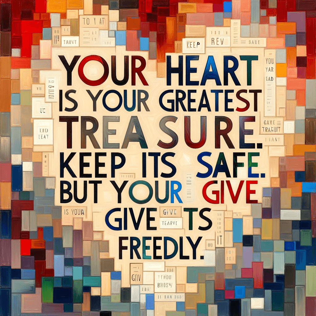 Tu corazón es tu mayor tesoro. Cuídalo, pero entrégalo libremente. — Proverbio vietnamita