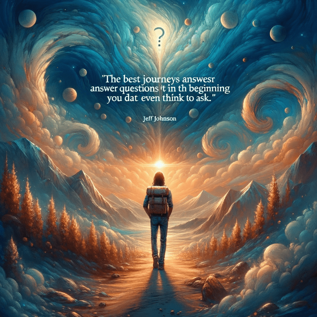 The best journeys answer questions that in the beginning you didn't even think to ask. — Jeff Johnson