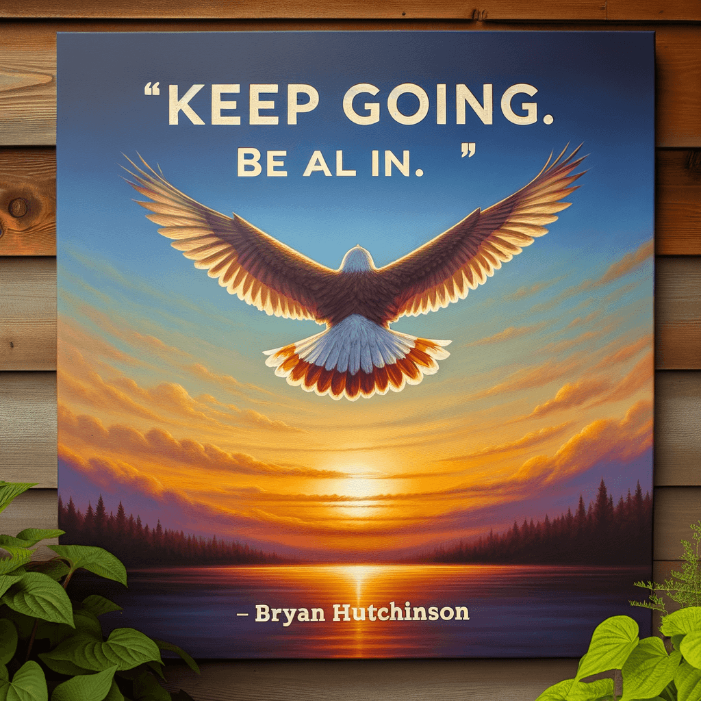 Sigue adelante. Da todo de ti. — Bryan Hutchinson