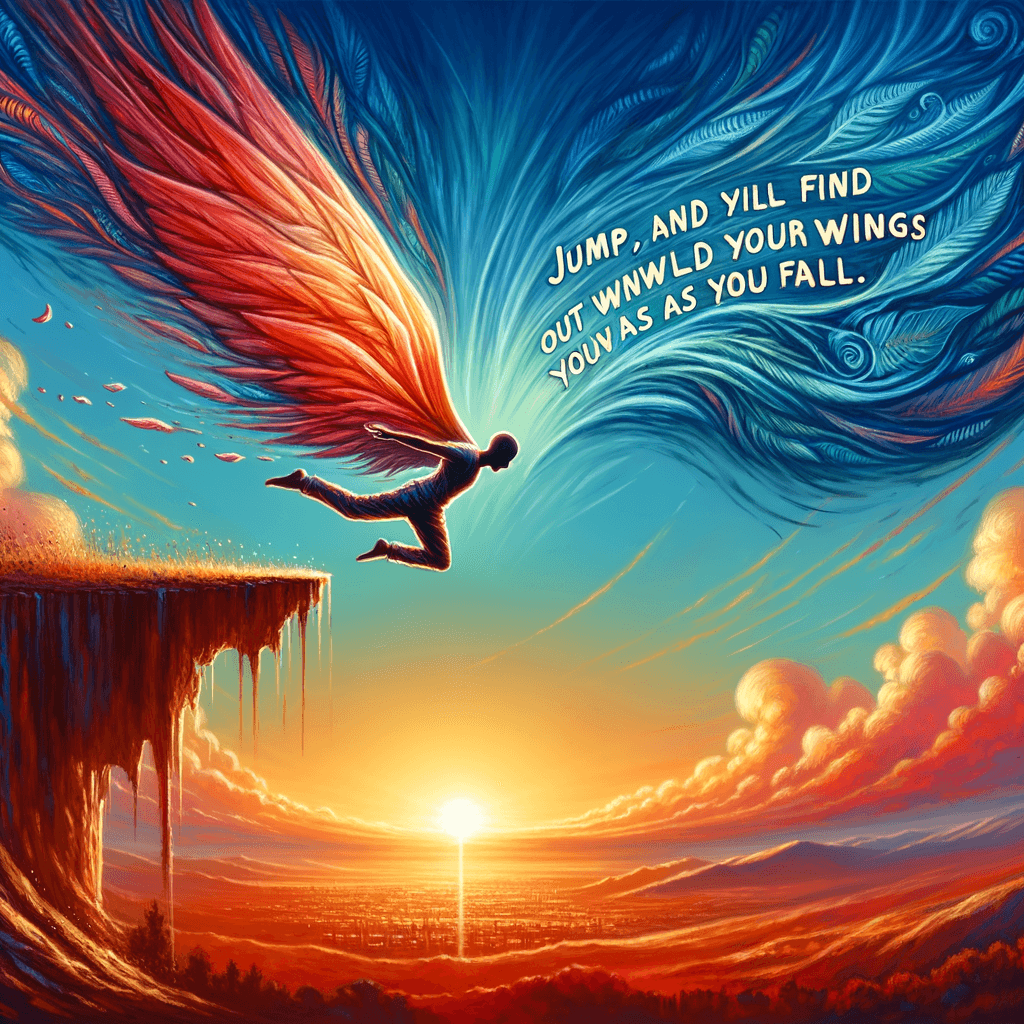 Salta, y descubrirás cómo desplegar tus alas mientras caes. — Ray Bradbury