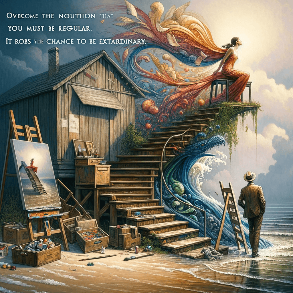 Supera la noción de que debes ser regular. Te roba la oportunidad de ser extraordinario. — Uta Hagen