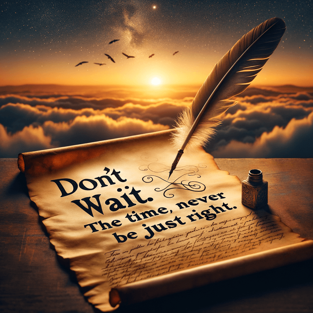 No esperes. El momento nunca será perfecto. — Napoleon Hill