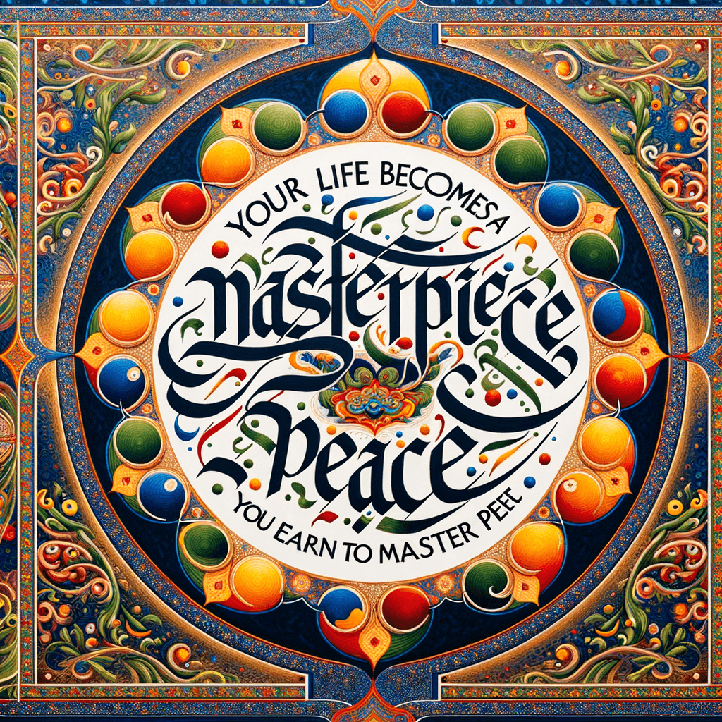 Your life becomes a masterpiece when you learn to master peace. — Sri Sri Ravi Shankar, India.