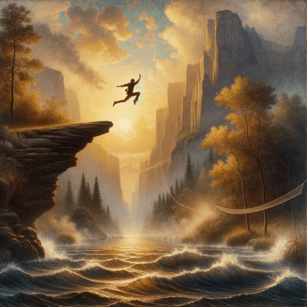 Leap, and the net will appear; sometimes the biggest risk is not taking one at all. — John Burroughs, USA.