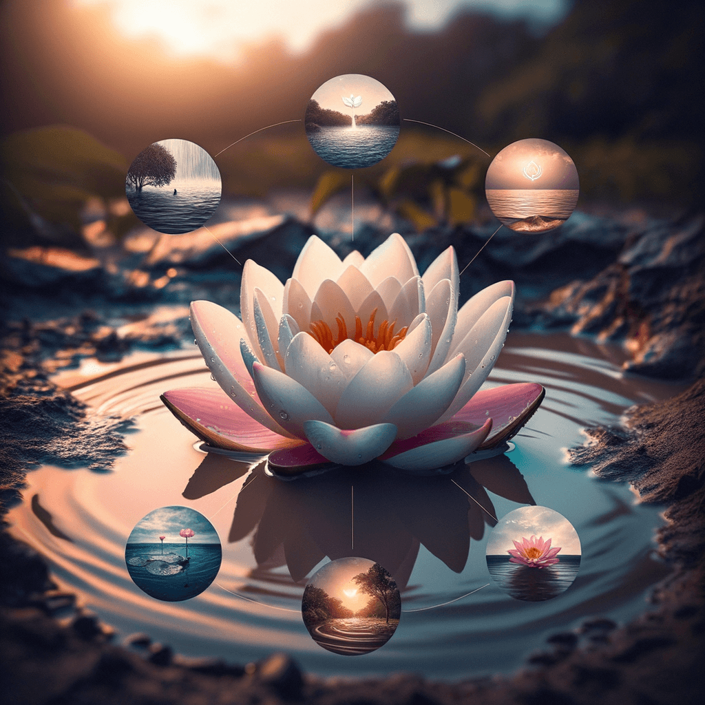 像莲花一样。让你内心的美丽说话。感激泥土、水、空气和光。— 阿米特·雷