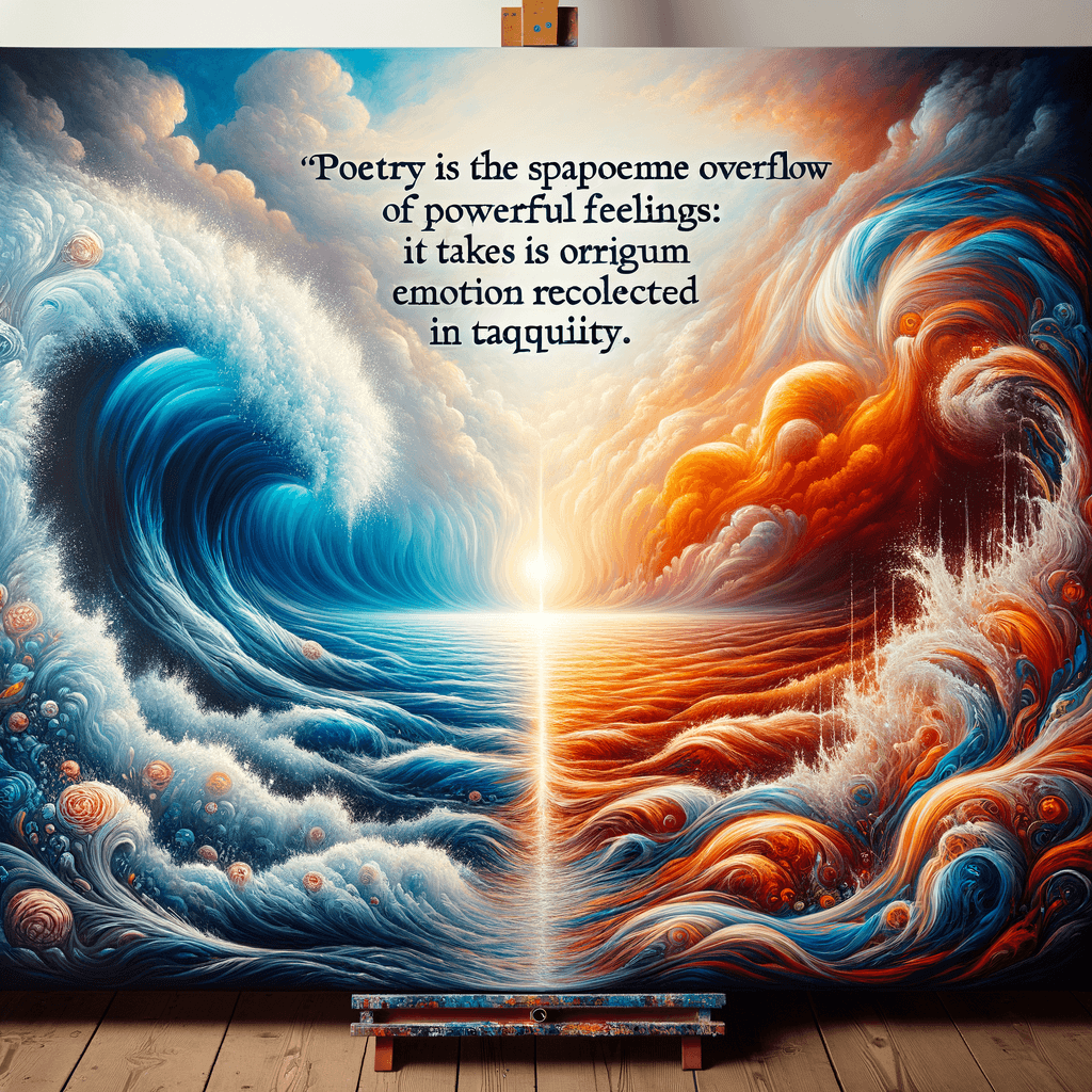 Poetry is the spontaneous overflow of powerful feelings: it takes its origin from emotion recollected in tranquility. — William Wordsworth