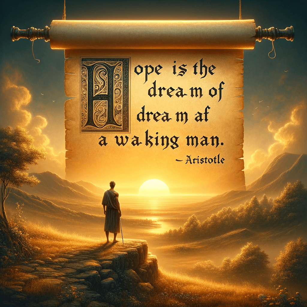 La esperanza es el sueño del hombre despierto. - Aristóteles