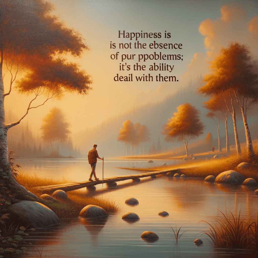 Happiness is not the absence of problems; it's the ability to deal with them. — Robert Johns