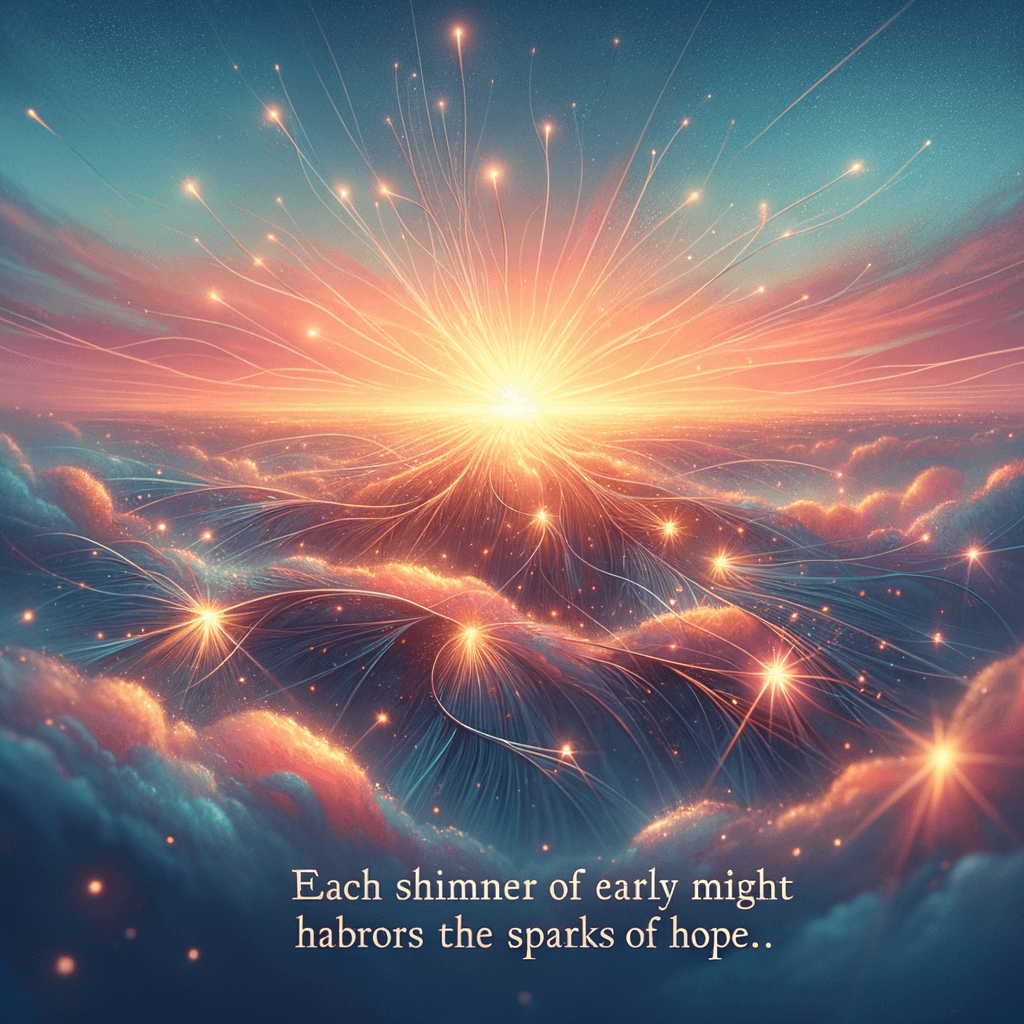 每一个黎明的霞光中蕴藏希望的火种 在每一个黎明的霞光中,都孕育着希望的火种。