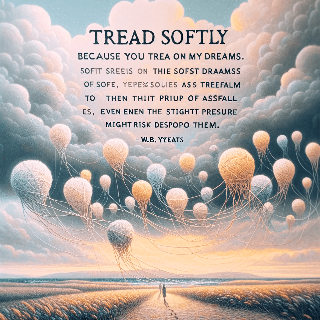 Pisa suavemente porque estás pisando mis sueños. - W.B. Yeats