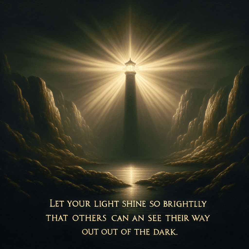Deja que tu luz brille tan intensamente que otros puedan ver su salida de la oscuridad. — Desconocido