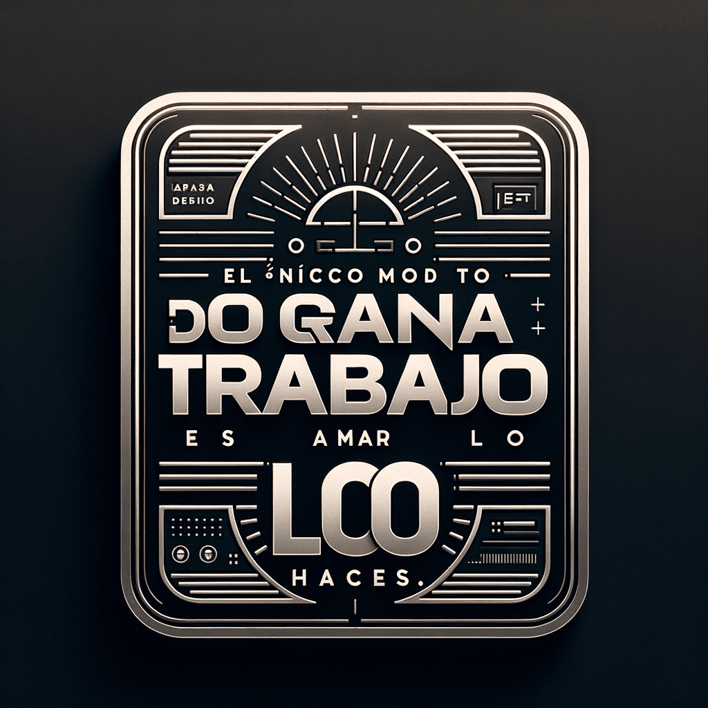 El único modo de hacer un gran trabajo es amar lo que haces. - Steve Jobs