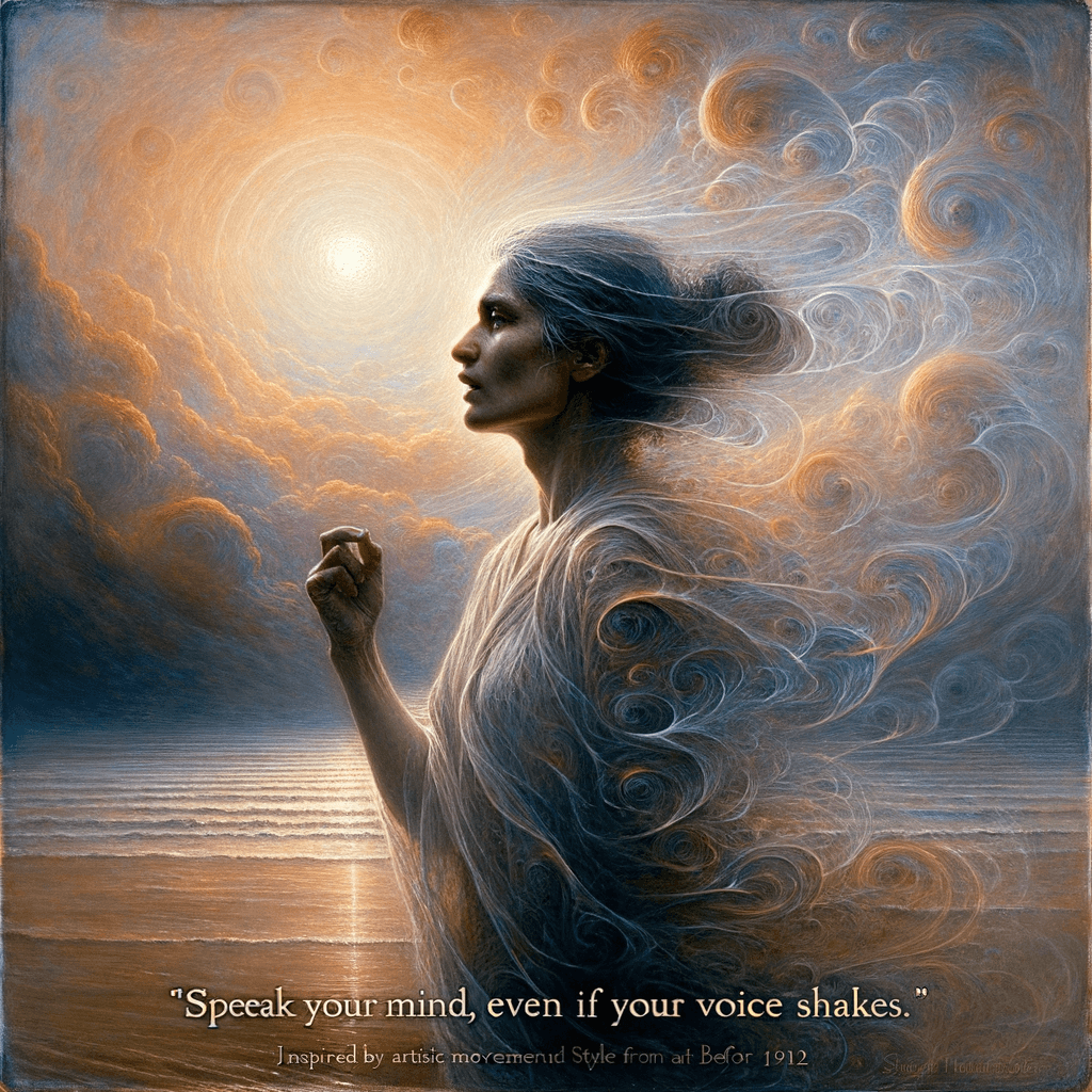 Expresa tu opinión, incluso si tu voz tiembla. — Maggie Smith.