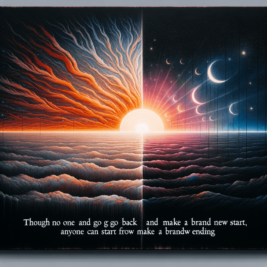 Aunque nadie puede volver atrás y hacer un nuevo comienzo, cualquiera puede comenzar ahora y hacer un nuevo final. — Carl Bard