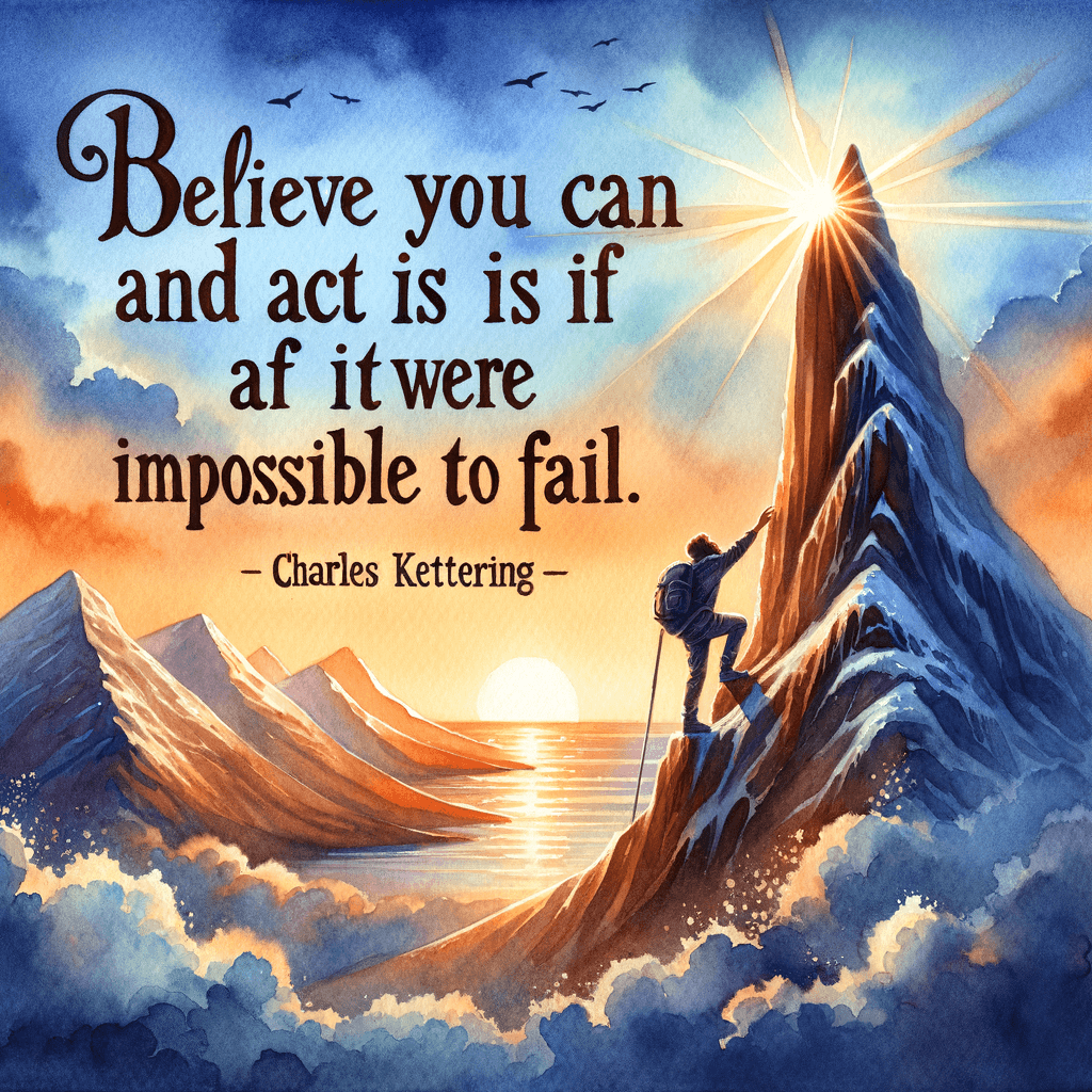 Believe you can and act as if it were impossible to fail. — Charles Kettering