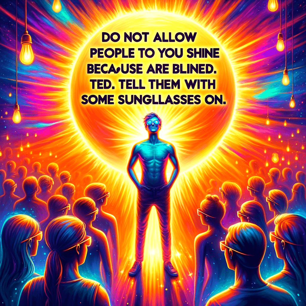 No permitas que las personas apaguen tu brillo porque están cegadas. Diles que se pongan unas gafas de sol. — Lady Gaga