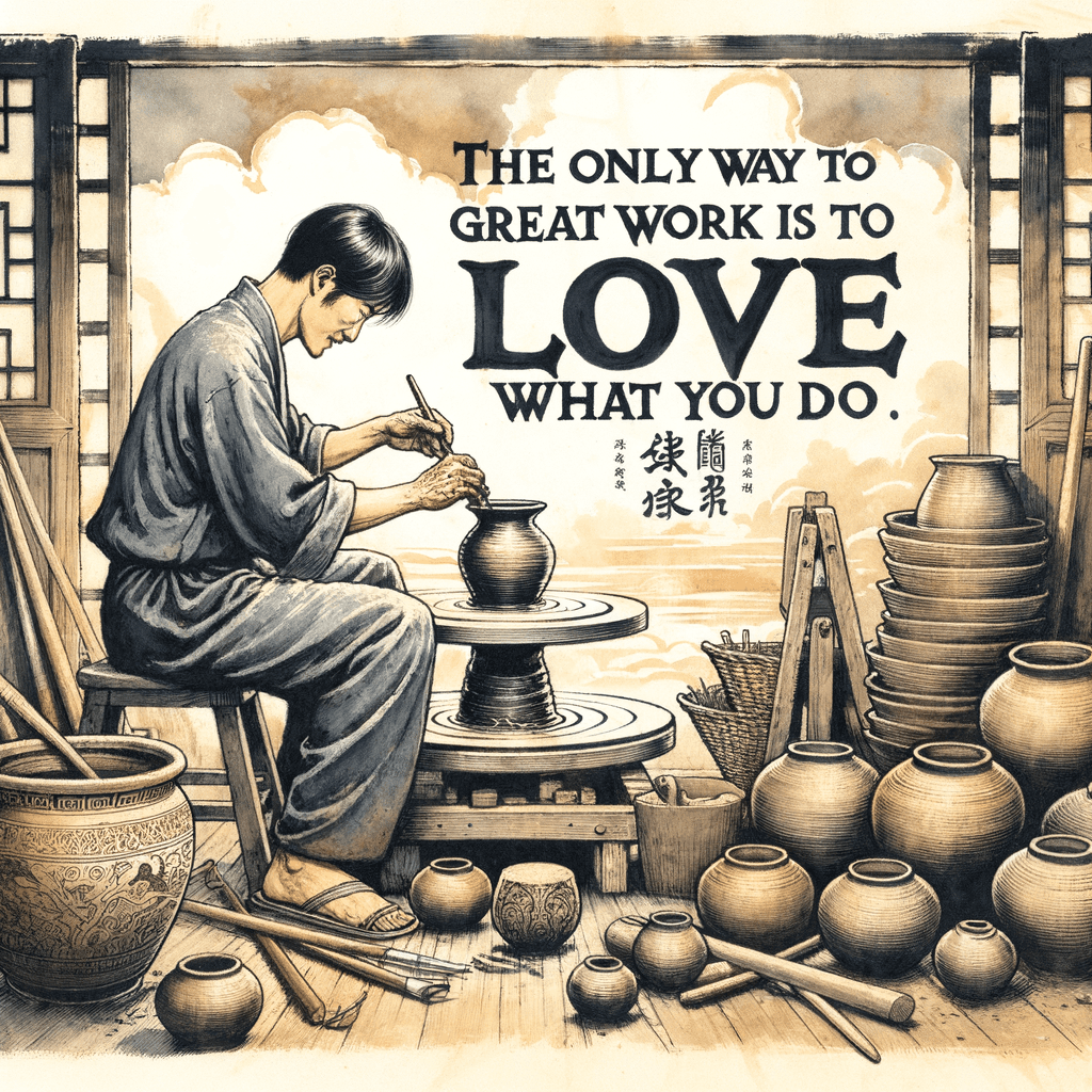 La única forma de hacer un gran trabajo es amar lo que haces. - Steve Jobs