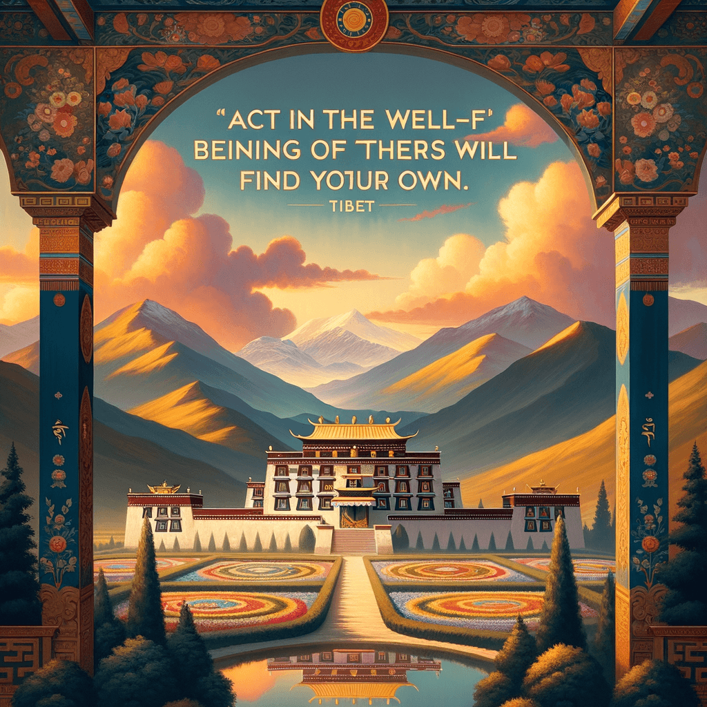 Actúa en beneficio de los demás y encontrarás el tuyo. — Dalai Lama, Tíbet.