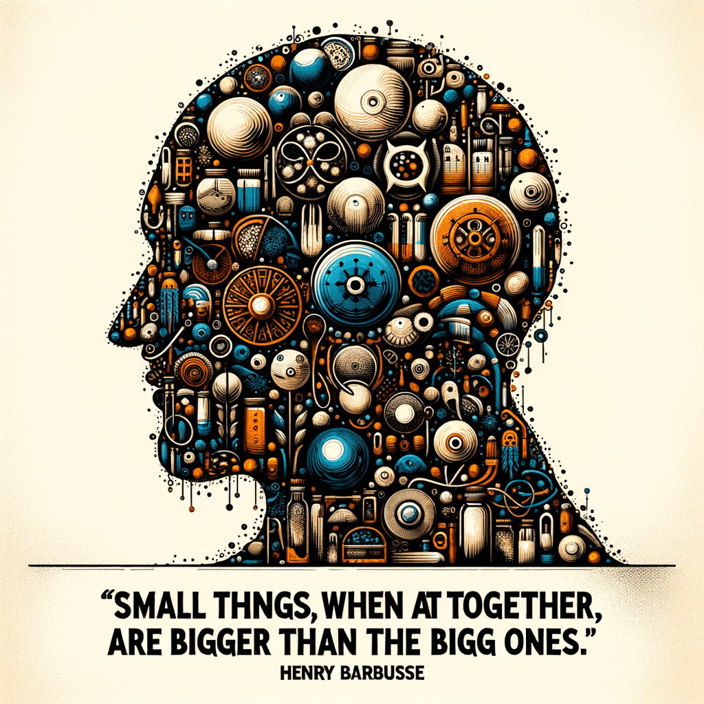 Las cosas pequeñas, si se ponen juntas, son más grandes que las grandes. - Henry Barbusse