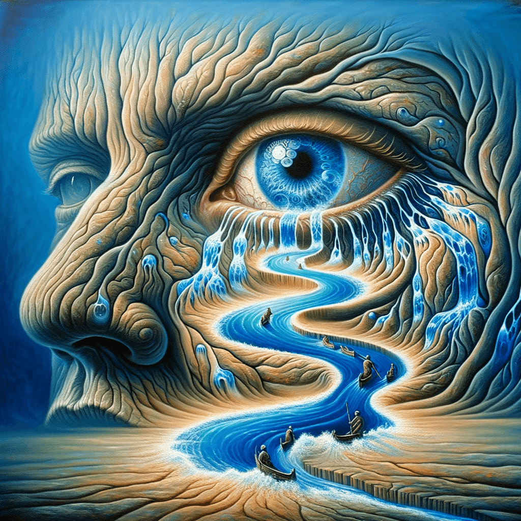 Each tear is a river that flows into the ocean of life.