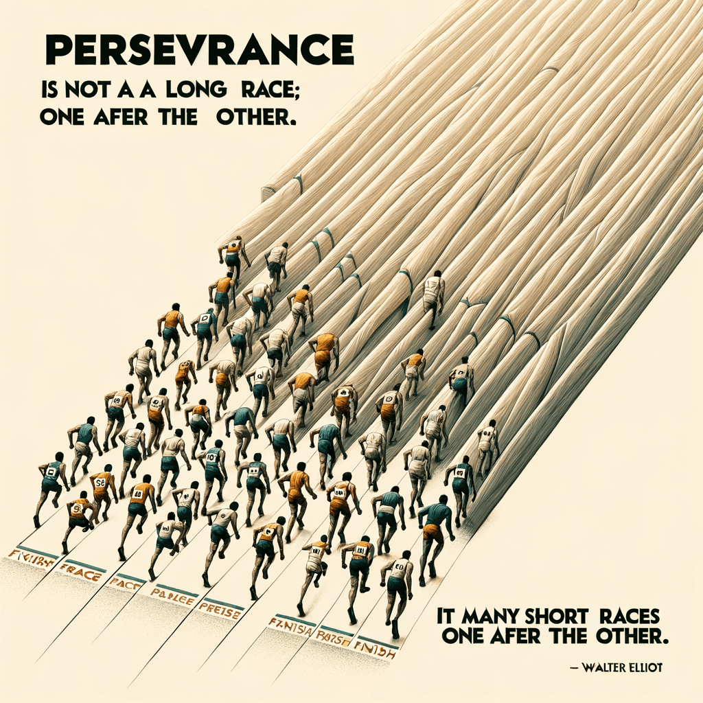 La perseverancia no es una carrera larga; es muchas carreras cortas una tras otra. - Walter Elliot