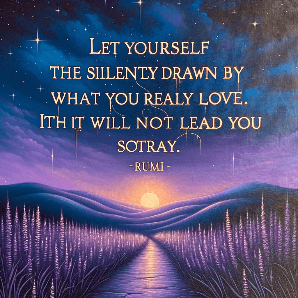Déjate atraer en silencio por la extraña atracción de lo que realmente amas. No te llevará por mal camino. - Rumi