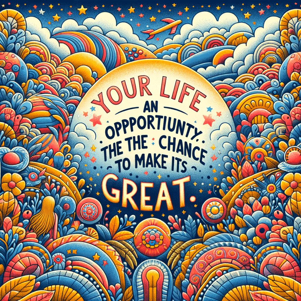 Tu vida es una oportunidad; tómate el tiempo para hacerla grandiosa. — Autor desconocido.