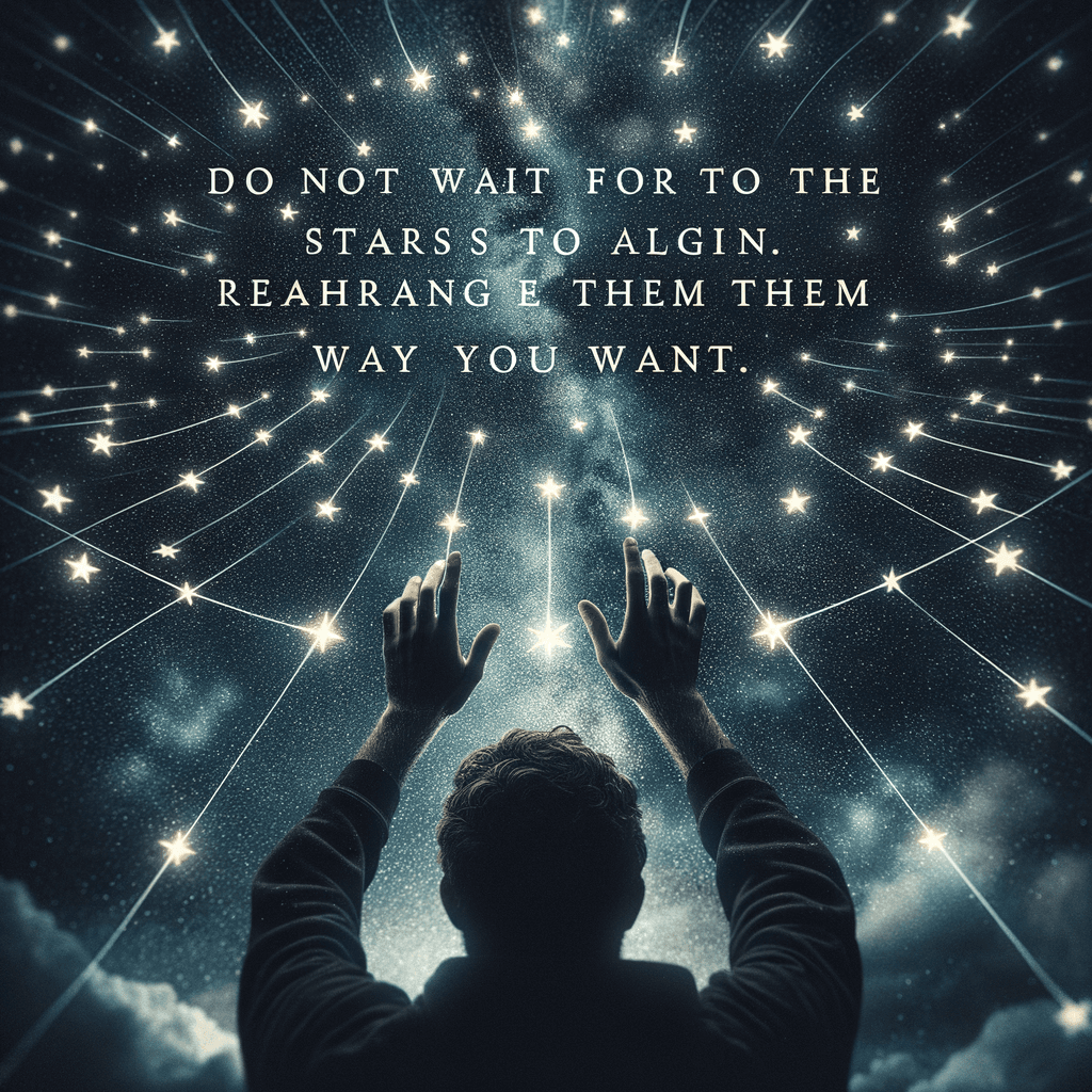 Do not wait for the stars to align. Reach up and rearrange them the way you want. — Pharrell Williams