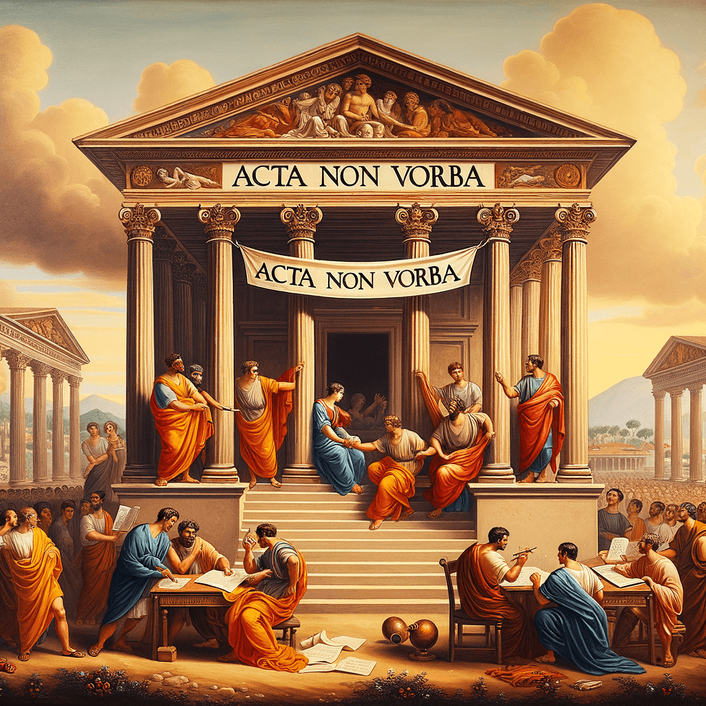 Hechos, no palabras. — Desconocido