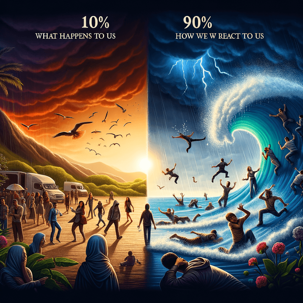 La vida es un 10% lo que nos sucede y un 90% cómo reaccionamos a ello. – Charles R. Swindoll