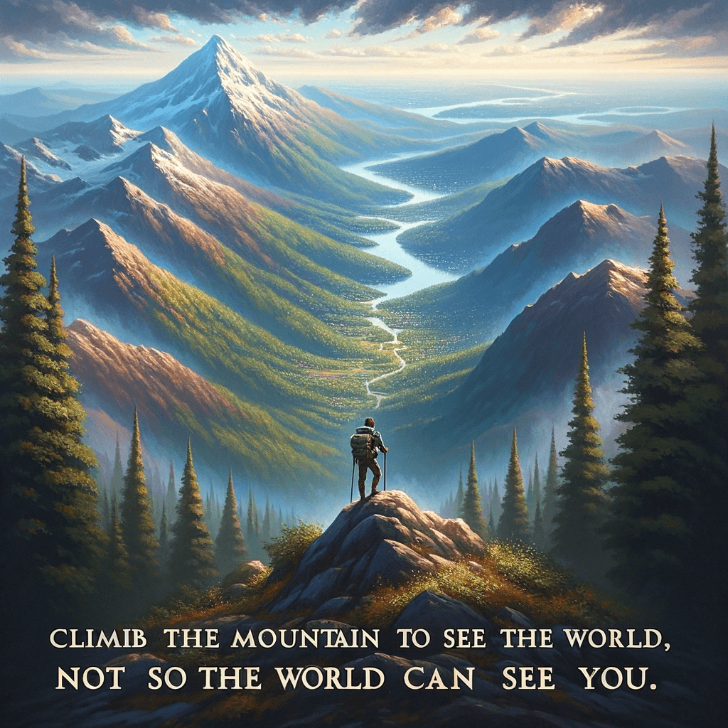 Sube la montaña para que puedas ver el mundo, no para que el mundo te vea a ti. — David McCullough Jr.