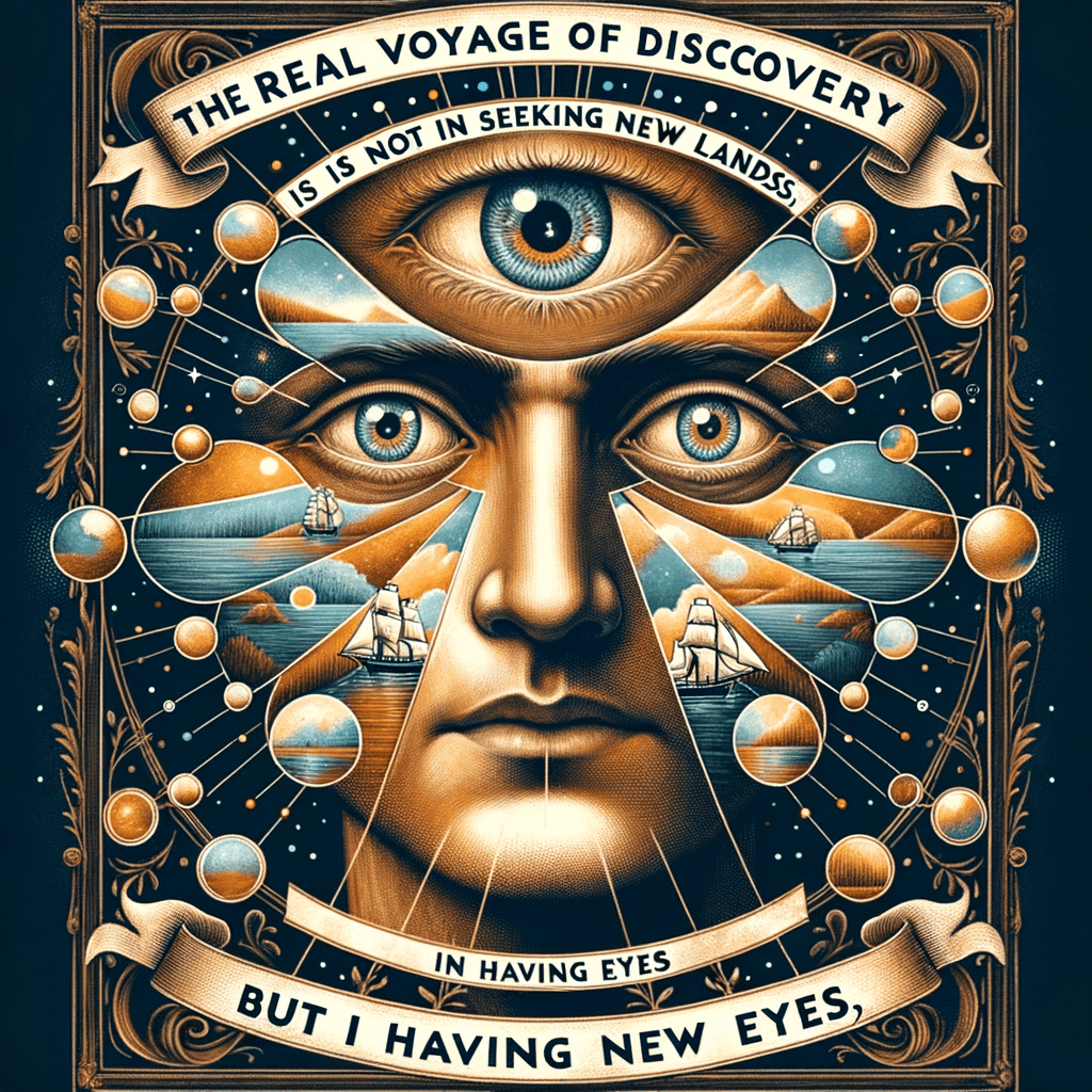 El verdadero viaje de descubrimiento no consiste en buscar nuevas tierras, sino en tener nuevos ojos. - Marcel Proust
