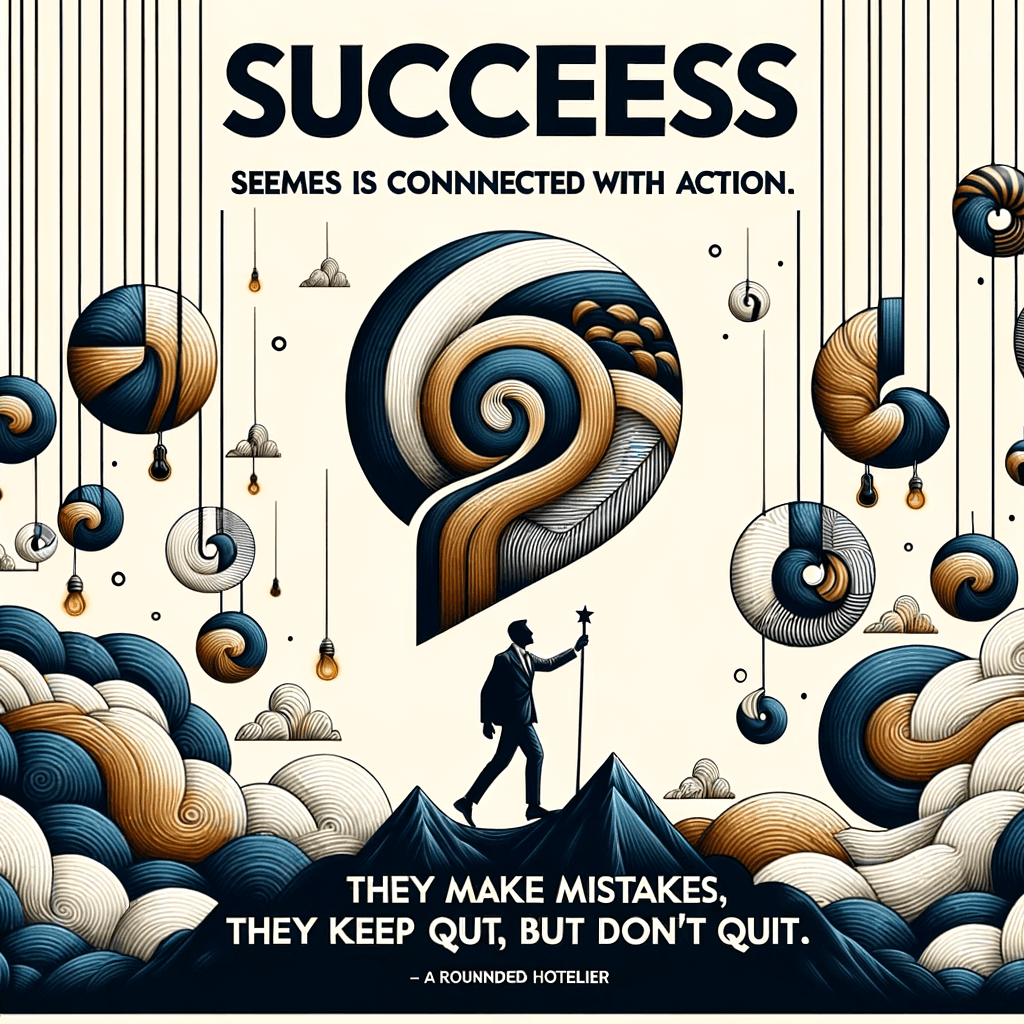 El éxito parece estar conectado con la acción. Las personas exitosas siguen adelante. Cometen errores, pero no se rinden. — Conrad Hilton