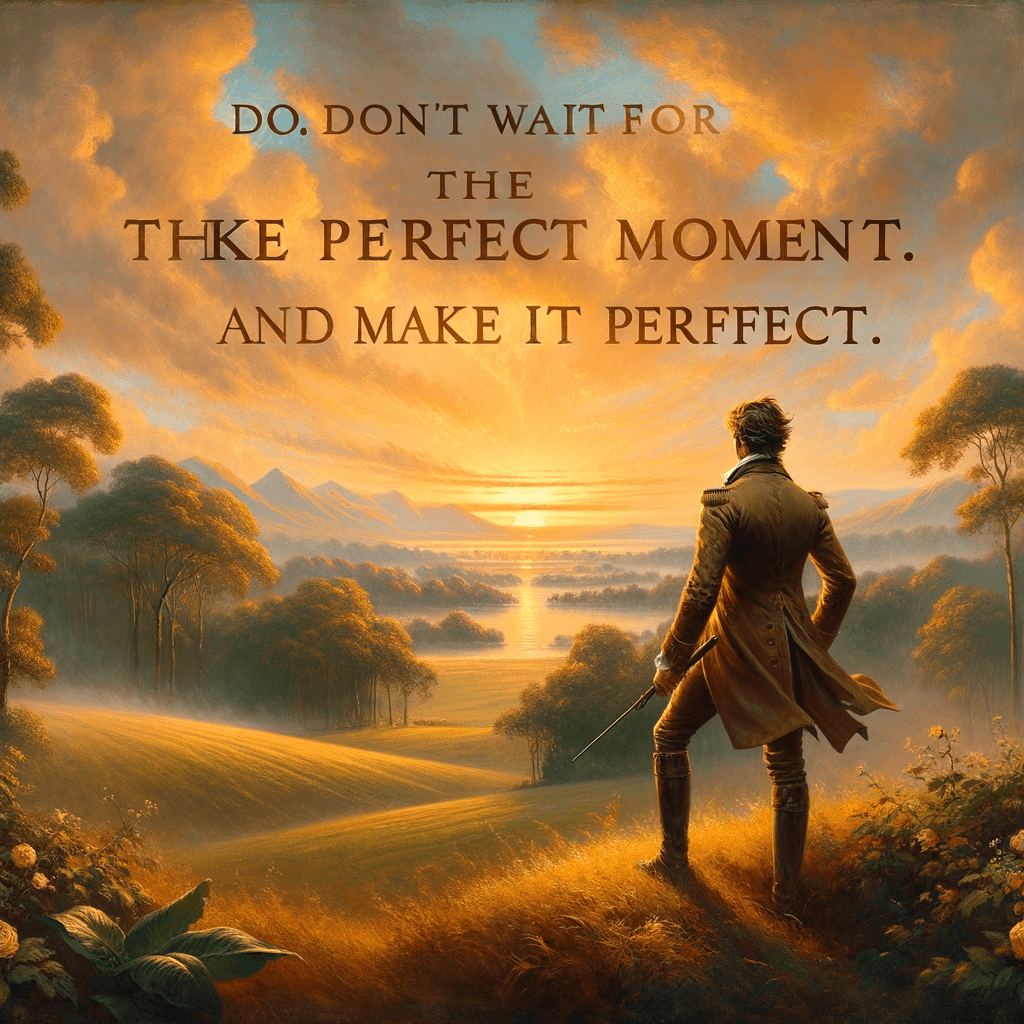 No esperes el momento perfecto. Toma el momento y hazlo perfecto. — Zoey Sayward