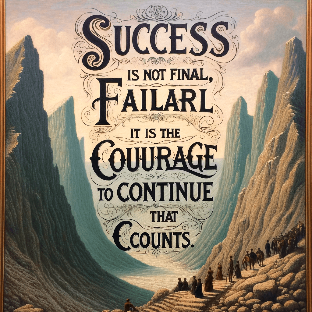 El éxito no es definitivo, el fracaso no es fatal: es el coraje de continuar lo que cuenta.