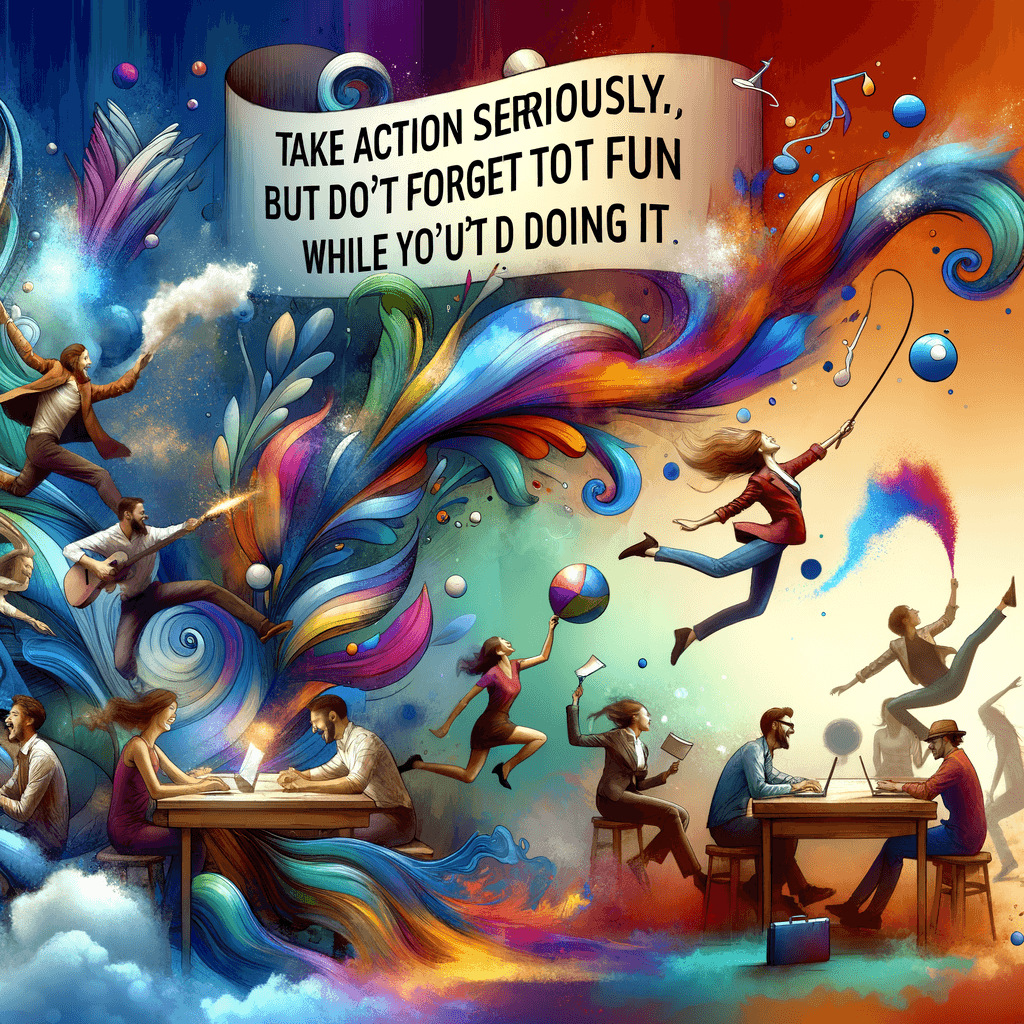 Take action seriously, but don't forget to have fun while you're doing it. — Richard Branson